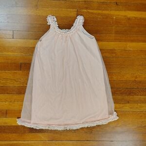 60s Vintage Sheer Lace Nylon Swing Nightgown Pastel Pink Small Medium Nightie